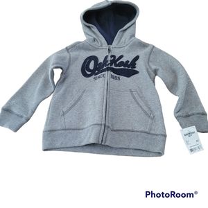 NWT OSH KOSH Boys Toddler hoodie gray. Size 4T